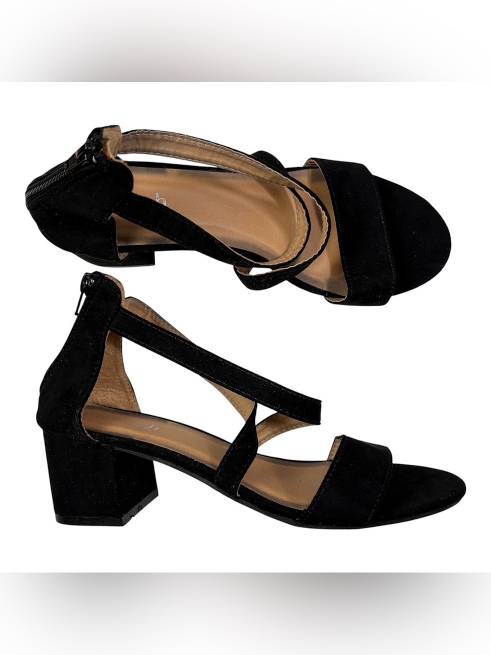 Refresh Black Block Heel Sandals